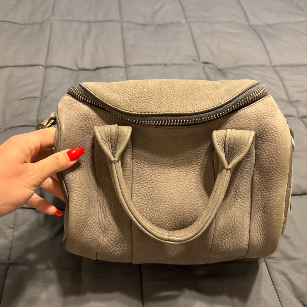Alexander Wang Black Shoulder Bag with Gold Zipper